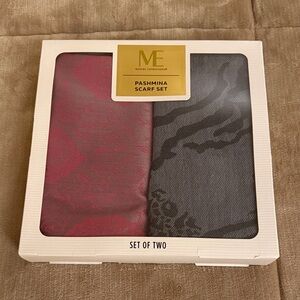 Expressions Chic Pink and Gray Pashmina Set